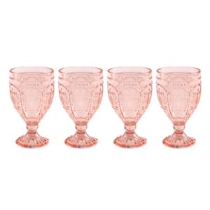 Trestle Blush Goblet (Set of 4)  |  Wine Glasses Dinnerware Pink