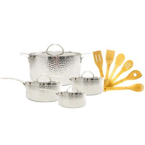 Tri-Ply 18/10 SS 13pc Cookware Set, Hammered  |  Cookware Sets Cookware Sets Cookware Sets