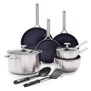 Tri-Ply Stainless Steel Healthy Ceramic Nonstick 11pc Cookware Set  |  Cookware Sets Cookware Sets Cookware Sets