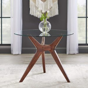 Trita Round Glass Table  |  Kitchen and Dining Tables Kitchen & Dining Tables Brown