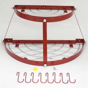 Two-shelf Wall-mount Red Pot Rack  |  Pot Racks Kitchen Storage Pot Racks