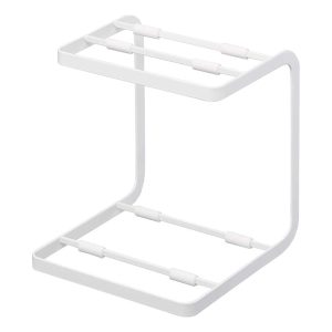 Two-Tier Pot Rack, Steel – L 8.27 x W 8.07 x H 8.86 inches  |  Pot Racks Kitchen Storage Black, White