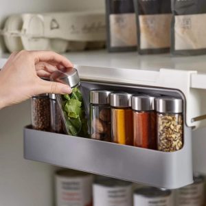 Under Shelf Pull Down Sliding Spice Rack  |  Food Processors Food Processors Clear