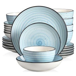 vancasso Bonbon Stoneware Handpainted Spirals Pattern Dinnerware Set  |  Dinnerware Sets Dinnerware Beige, Blue, Green, Red