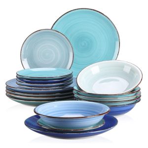 vancasso Bonita Blue 18-Piece Dinnerware Set (Service for 6)  |  Dinnerware Sets Dinnerware Blue