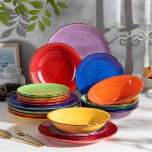 vancasso Bonita Series Assorted Colors Dinnerware Set (Service for 6)  |  Plates Dinnerware Multi