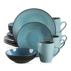 vancasso BUBBLE Stoneware Dinnerware Set  |  Dinnerware Sets Dinnerware Blue, Bronze, Brown, Green