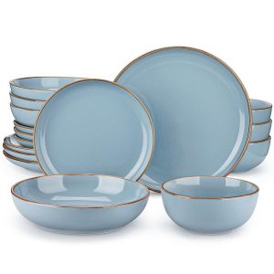 vancasso Exquisite Modern Design Stoneware Dinnerware Set  |  Dinnerware Sets Dinnerware Blue, Green, Grey