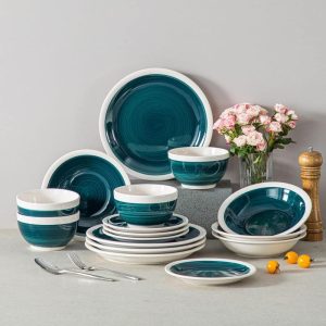 vancasso ORI Stoneware 16-Piece Dinnerware Set, Service for 4  |  Dinnerware Sets Dinnerware Beige, Blue, Green, Grey