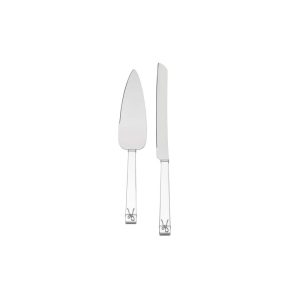 Vera Wang Love Knots Silver Metal Cake Knife and Server Set  |  Cutlery Cutlery Cutlery