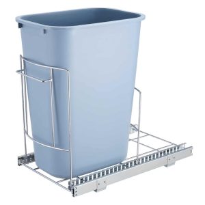 VEVOR Pull-Out Trash Can Frame with Slide and Handle 35.3 lbs Load Capacity for Kitchen Cabinet Sink Under Counter Without Bin  |  Pantry Organizer Kitchen Storage Blue