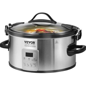 VEVOR Slow Cooker,Pot Digital Slow Cookers with 20 Hours Max Timer,for Home/Commercial Use  |  Slow Cookers Kitchen Appliances Slow Cookers