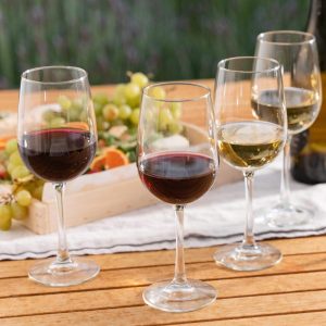 Vina Tall Wine Glasses, 16-ounce, Set of 12  |  Wine Glasses Dinnerware Clear