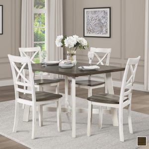 Vossel Wood 5-Piece Dining Set  |  Kitchen and Dining Sets Kitchen & Dining Sets Brown, White