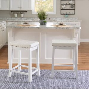 Willamette Backless Upholstered Counter Stool  |  Counter and Bar Stools Counter & Bar Stools Blue, White