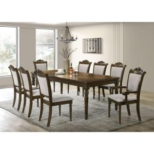 Willowbrook Rectangular Dining Table Set Walnut  |  Kitchen and Dining Sets Kitchen & Dining Sets Brown, Grey