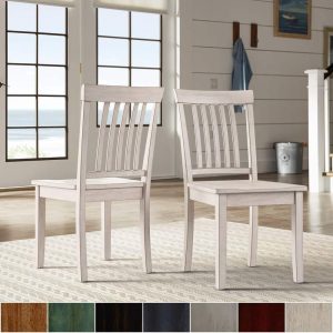 Wilmington II Slat Back Dining Chairs (Set of 2) by  Classic  |  Kitchen and Dining Chairs Kitchen & Dining Chairs Beige, Black, Blue, Green, Grey, Ivory, Red