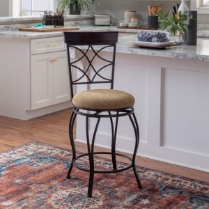 Winding Trails Metal/Wood 25-Inch Swivel Counter Stool  |  Counter and Bar Stools Counter & Bar Stools Brown, Grey