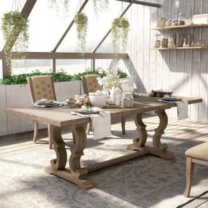 Windswept Rustic 90-inch Wood Expandable Dining Table  |  Kitchen and Dining Tables Kitchen & Dining Tables Brown