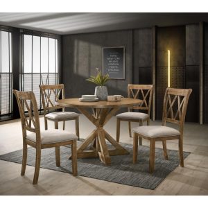 Windvale 5-pc. Cross-back Wood Dining Set  |  Kitchen and Dining Sets Kitchen & Dining Sets Black, Brown