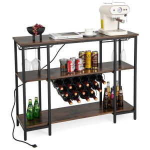 Wine Cabinet Bar Table Rack Table for Drinks Glasses with – See Details  |  Bar Tables Bar Tables Bar Tables