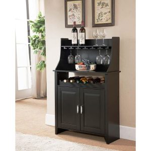 Wine Rack Buffet & Storage Cabinet, Black  |  Home Bars Home Bars Black