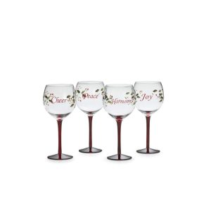 Winterberry 13oz Wine Glasses, Set of 4 – 13-oz  |  Wine Glasses Dinnerware Multi