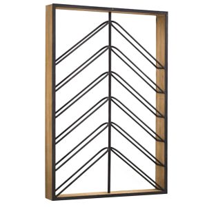 Wood and Metal Wall Mounted Wine Rack (36.25″ x 24.25″)  |  Wine Racks Kitchen Storage Brown