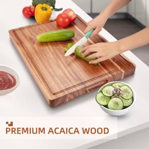 Wooden Cutting Boards for Kitchen with Juice Groove and Side Handle  |  Cutting Boards Cutting Boards Cutting Boards