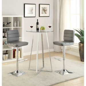 Zanella Chrome Glass Top Bar Table  |  Bar Tables Bar Tables Bar Tables