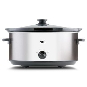 Zing 6-Quart Manual Oval Slow Cooker  |  Slow Cookers Kitchen Appliances Silver