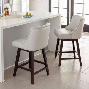 Oliver Counter Height Swivel Barstool Set of 2  |  Counter and Bar Stools Counter & Bar Stools Beige, Black, Blue, Brown, Grey, Ivory, White