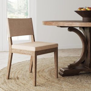 Linus Modern Upholstered Dining Chair, Solid Rubberwood Legs  |  Kitchen and Dining Chairs Kitchen & Dining Chairs Kitchen & Dining Chairs