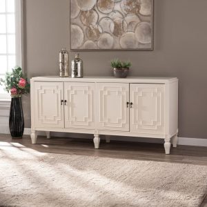 Taborley Transitional 4-Door Sideboard Antique White Wood Accent Cabinet Buffet  |  Buffets and Sideboards Buffets & Sideboards Buffets & Sideboards