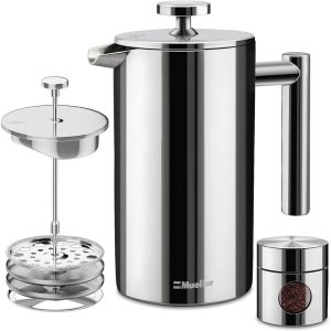 20/34 oz Stainless Steel French Press Coffee Maker, 4 Filters,Double Insulated, Rust-Free  |  French Press Coffee & Tea French Press