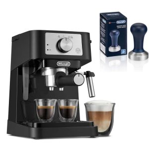 Manual Espresso Machine, Latte & Cappuccino Maker  |  Espresso Machines Coffee & Tea Black