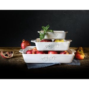 3PC Bakeware Set – White Stoneware  |  Bakeware Bakeware Bakeware