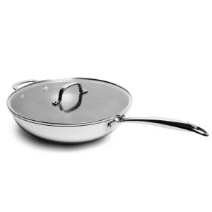 Tri-ply 5 Qt. Stainless Steel Nonstick Wok with Glass Lid  |  Pots and Pans Pots & Pans Pots & Pans