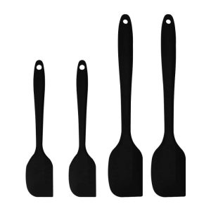 4 Pcs Silicone Spatula Set Heat Resistant Non Stick for Cooking  |  Kitchen Tools Kitchen Tools Black